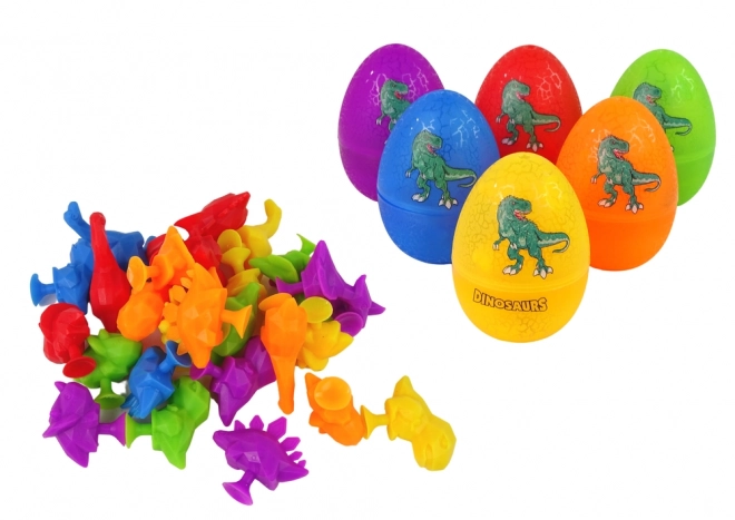 Dinosaur Egg Rubber Figurines with Suction Cups