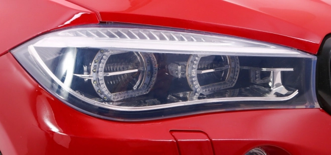 BMW X6M XXL pro 2 děti Červený lak + dálkové ovládání + eko kůže + bezpečnostní pásy + pomalý rozjezd + MP3 + LED