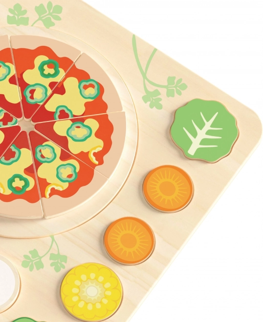 CLASSIC WORLD Holzspielzeug Pizza zum Schneiden, Puzzle 22 Teile