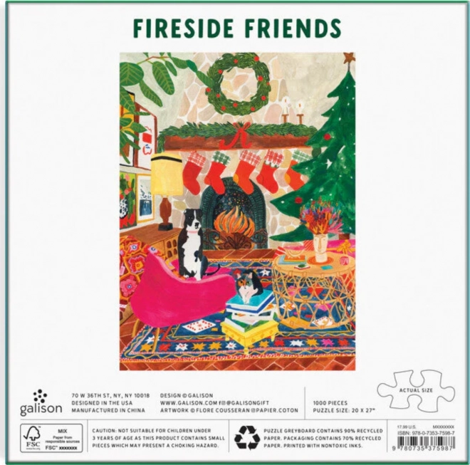 Friends by the Fireplace Puzzle 1000 Pieces