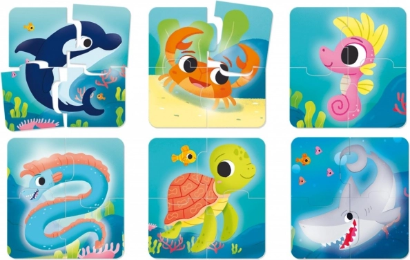 4 grote stukjes per afbeelding
