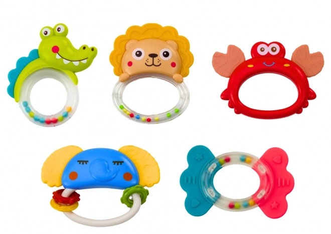 Animal Rattle and Teether Toy Set for Babies - 8 Pieces