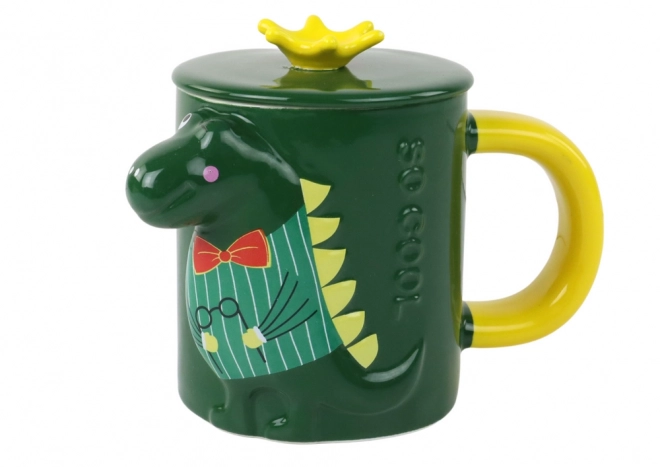 Green Dinosaur Mug with Lid