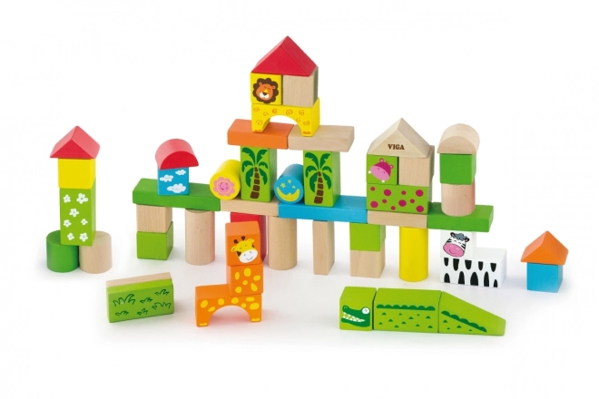 Wooden Building Set - Zoo