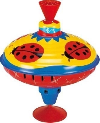 Metal Spinning Top with Ladybug Design