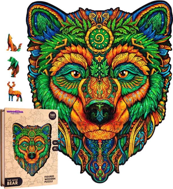 Wooden Colorful Puzzle - Wise Bear