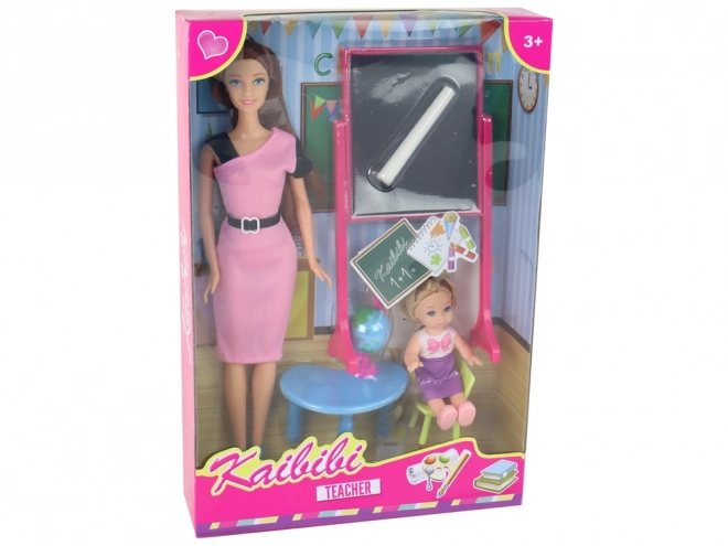 Teacher and Student Doll Set with School Accessories