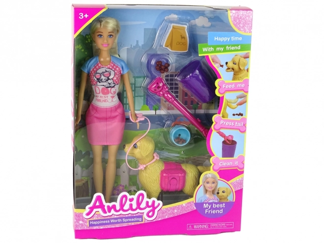 Doll and Puppy Play Set with Accessories