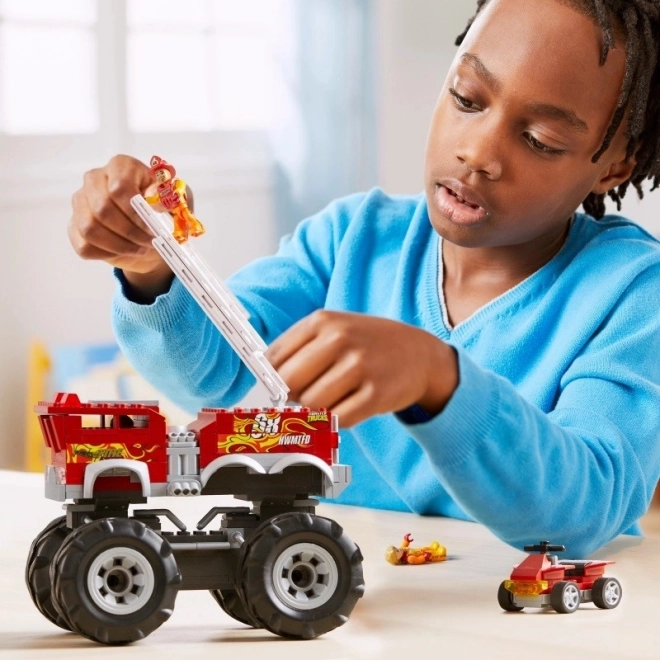 Costruzioni Mega Hot Wheels Camion dei Pompieri Monster Trucks con Quad ATV