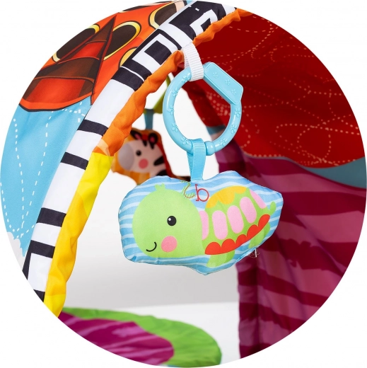 Hanging toys and clips within reach