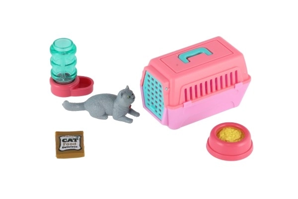 Pet Cat with Portable Box and Accessories