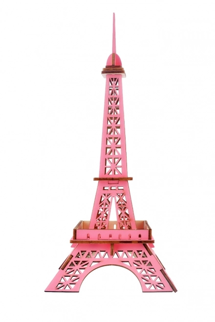 Wooden 3D Puzzle Eiffel Tower Pink