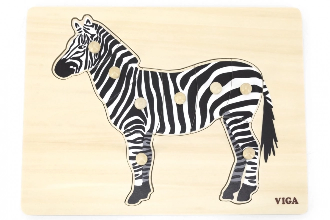 Wooden Montessori Puzzle - Zebra