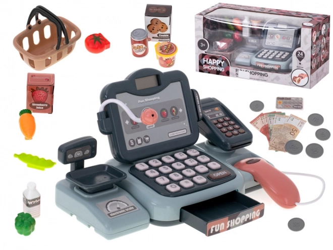 Interactive Cash Register for Kids with Scanner and Calculator