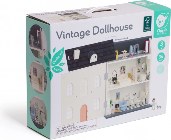 CLASSIC WORLD Casa delle Bambole in Legno Vintage