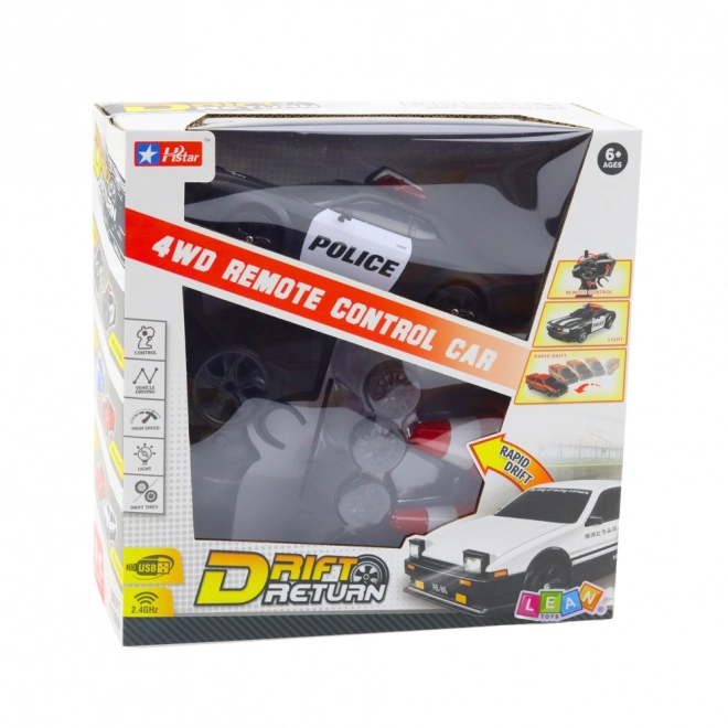 Racing RC car with interchangeable police wheels