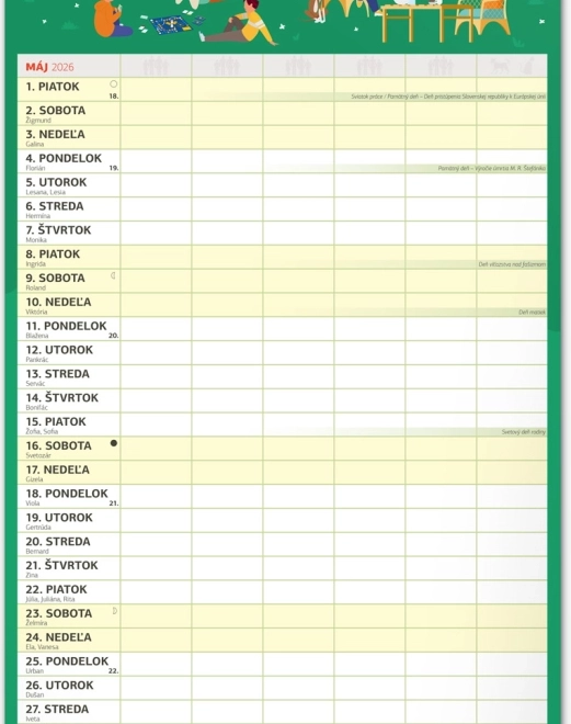 Calendrier mural Planificateur familial XXL 2026