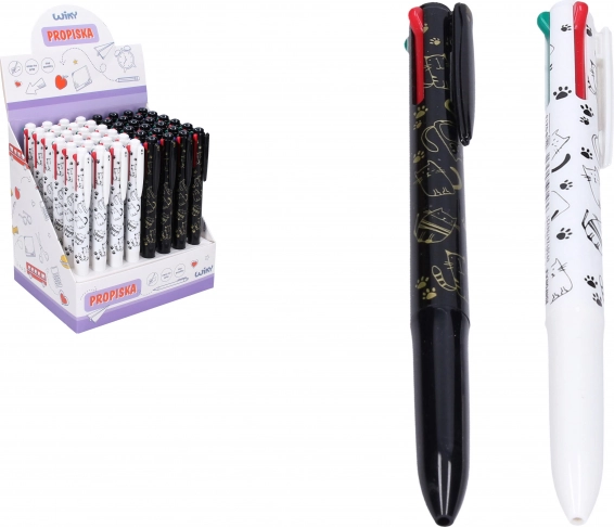 Penna multicolore con gatto, 4 colori, 0,5 mm