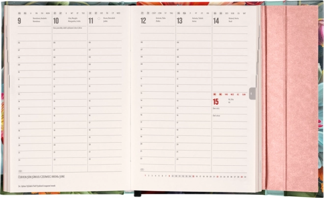 Notique Weekly Magnetic Planner Flowers 2025