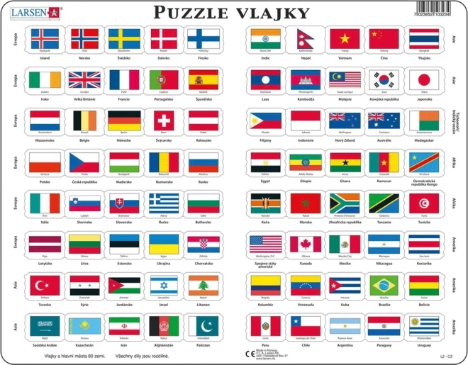 Puzzle Larsen Drapeaux 80 pièces