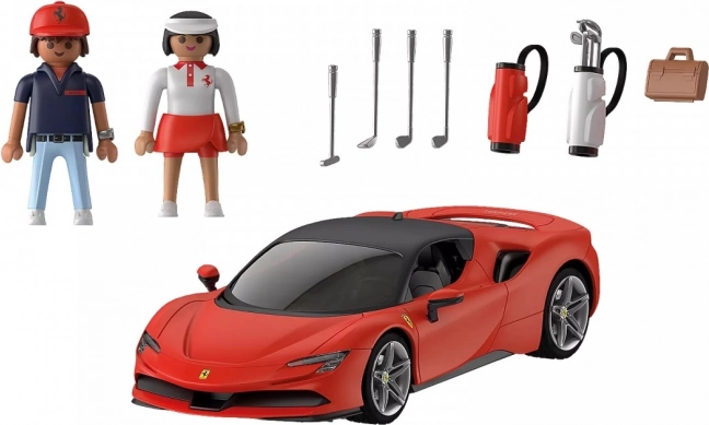 Due figurine e accessori da golf