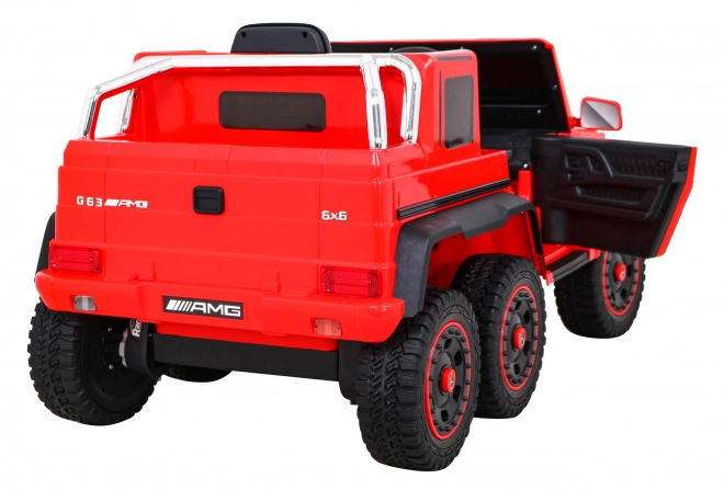 Mercedes G63 AMG Battery Operated Car Red + Remote Control + 6 EVA Wheels + Slow Start + MP3 LED