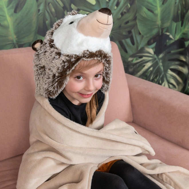 Cozy Animal Hooded Blanket with Paw Pockets