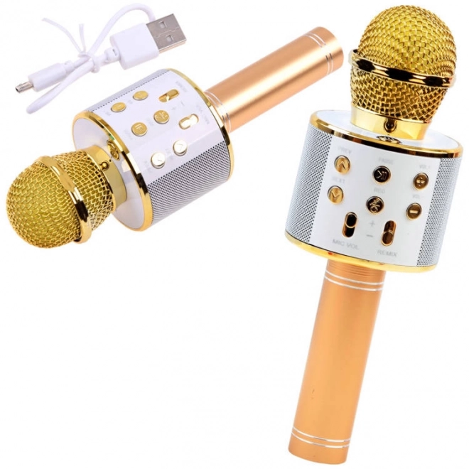 Wireless Karaoke Microphone Speaker – Gold