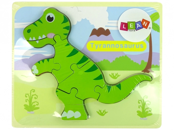 Wooden Dinosaur Puzzle Green