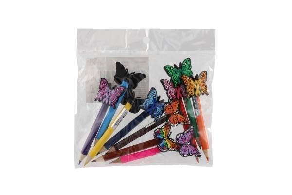 Colorful Pencils with Butterfly Decorations