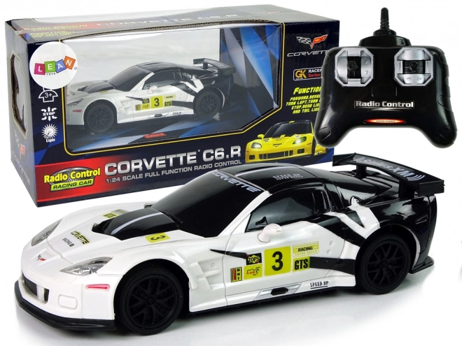 Remote Control Sports Car 1:24 Corvette C6.R White with Lights