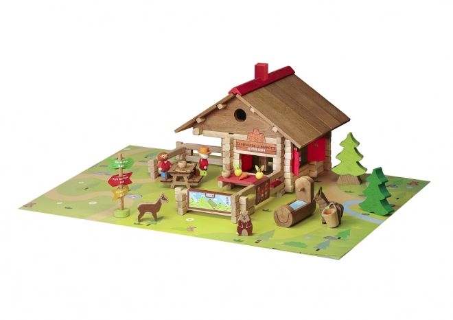 Jeujura Wooden Construction Set 150 Pieces - Mountain Shelter