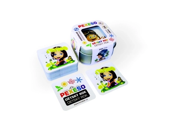 Children's Waterproof Memory Game 64 Cards In Tin Box