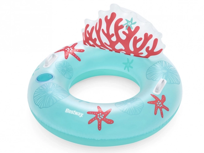 Inflatable Coral Reef Pool Float with Backrest