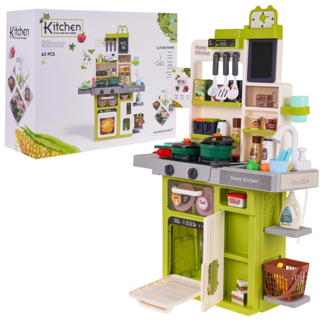 Green Play Kitchen with Light and Sound Effects