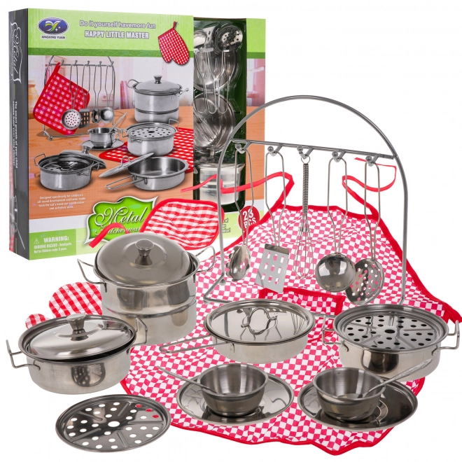 Children's Metal Cookware Set with Accessories