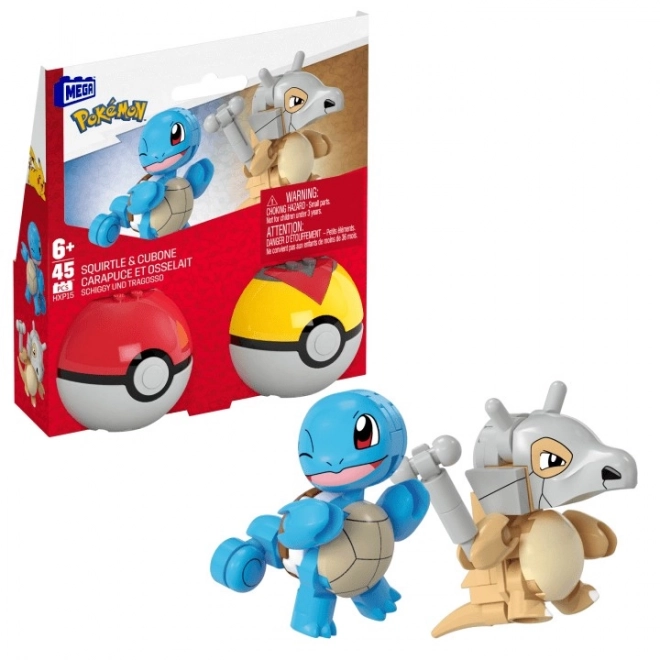 Mega Pokemon Building Blocks with Squirtle and Cubone Figures