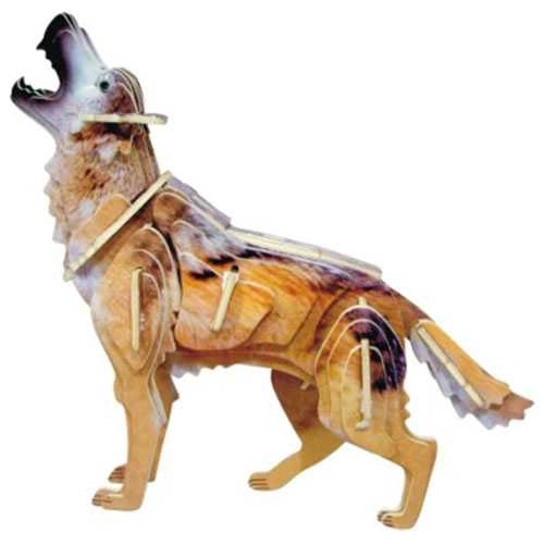 Wooden 3D Puzzle Colorful Wolf