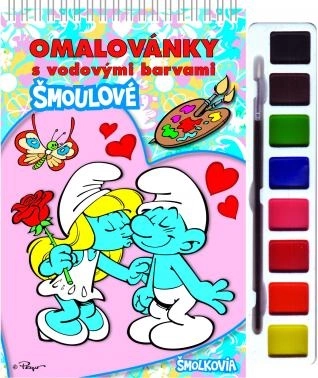 Smurfs Coloring Book with Watercolors and Brush