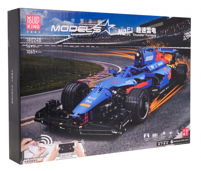 Remote Control Blue F1 Racing Car Building Set