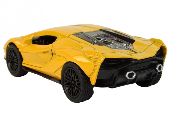 Yellow Friction-Powered Toy Car with Lights and Sounds