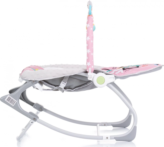 Vibrating Baby Lounger and Chair 2-in-1 Baby Spa Pink