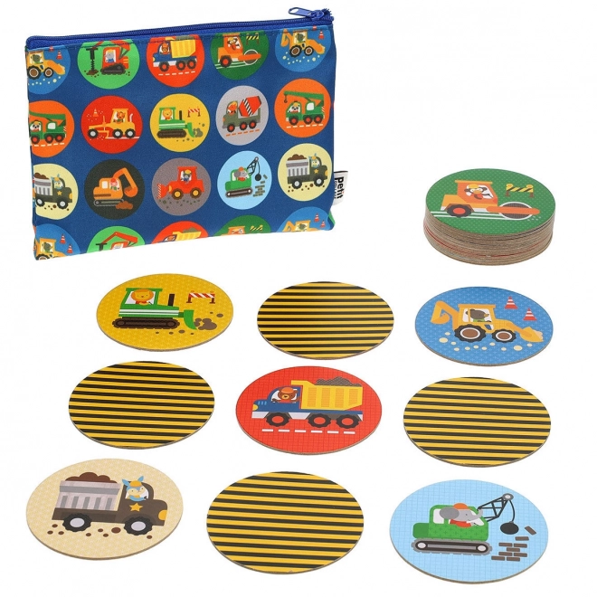 Petit Collage Memory Game Construction Vehicles