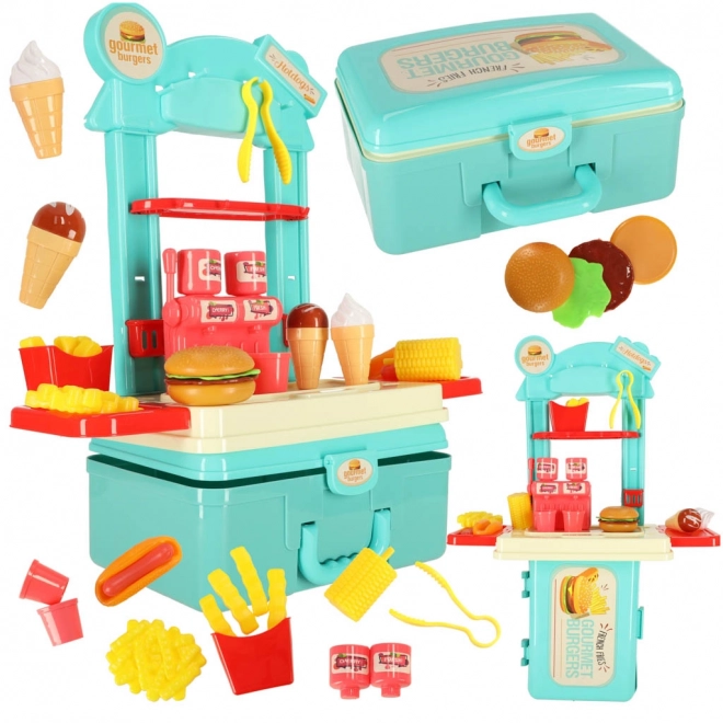 Children's Portable Ice Cream Shop Set with Accessories