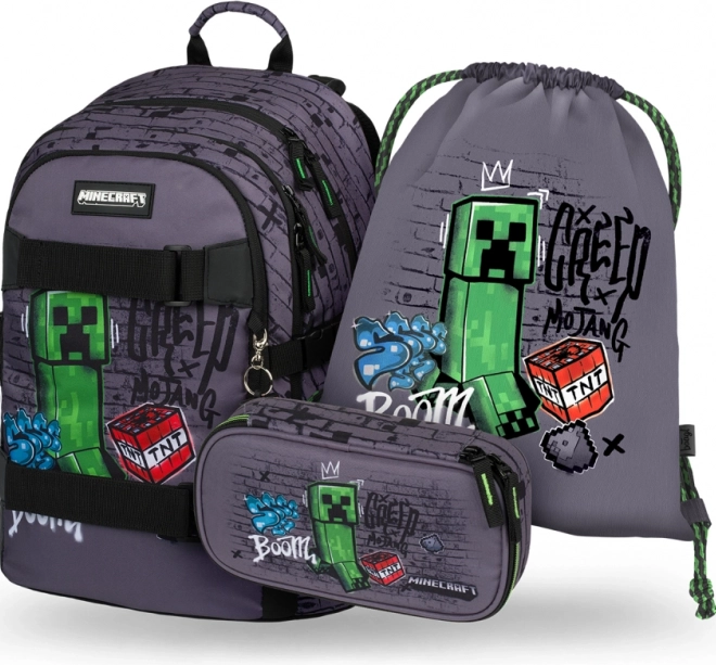 Set 3 Skate Baagl Minecraft TNT: Zaino, Astuccio, Sacchetto