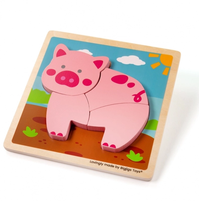 Bigjigs Toys Wooden Pig Puzzle