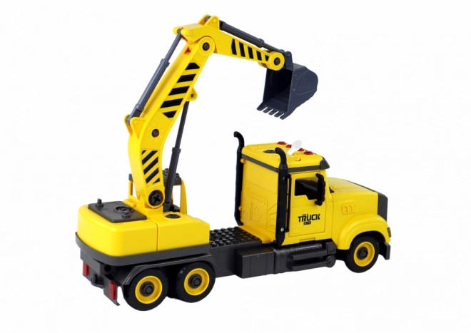 Yellow Crane Truck Toy with Interactive Features