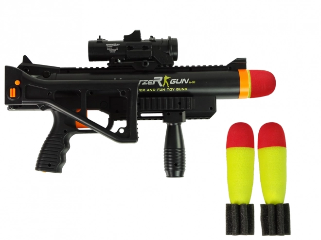 Black Grenade Launcher Toy with Sound and Flashlight