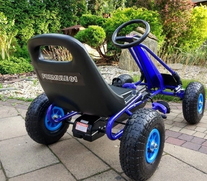 Pedal Air Kart + Inflatable Tires + Adjustable Seat – Blue