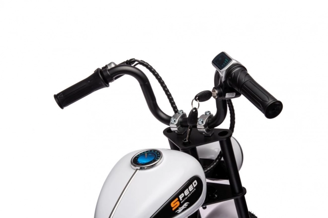 Battery-Powered Electric Motorcycle - 36V White